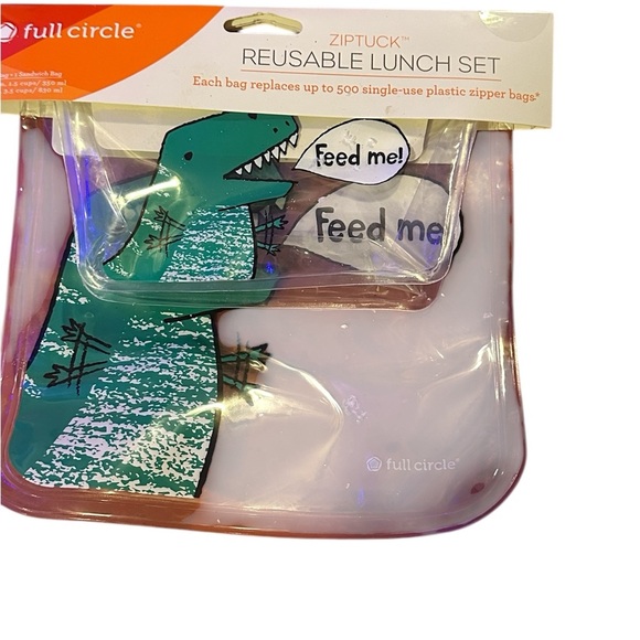 ZipTuck Full Circle Dinosaur Reusable Lunch Set - Picture 1 of 3